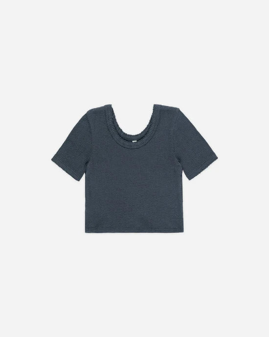 RYLEE + CRU SCALLOP TEE - INDIGO