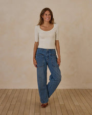 RYLEE + CRU BARREL PANT - INDIGO