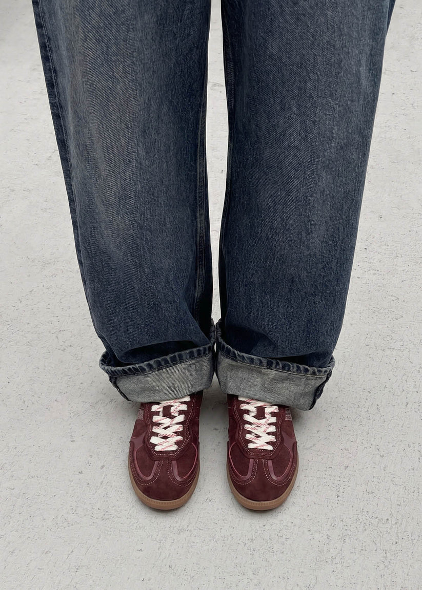 ALOHAS TB.490 RIFE LEATHER SNEAKERS - BURGUNDY