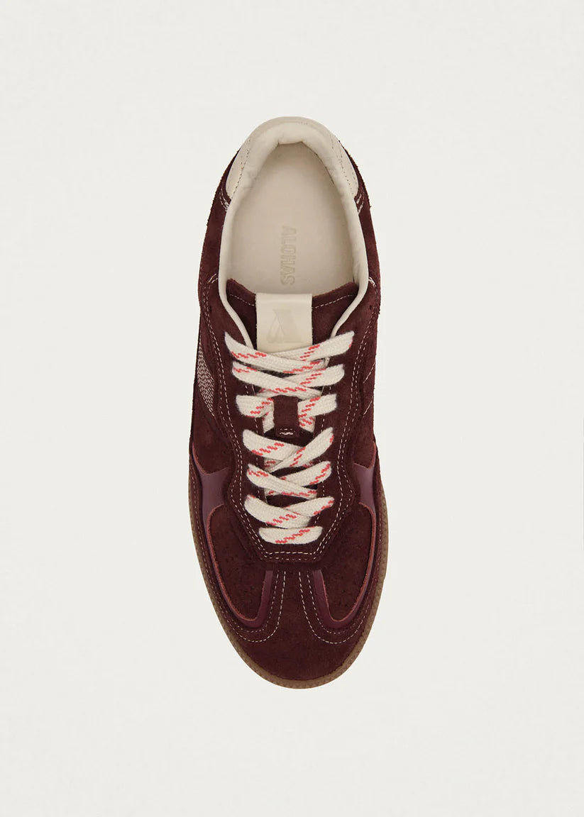 ALOHAS TB.490 RIFE LEATHER SNEAKERS - BURGUNDY
