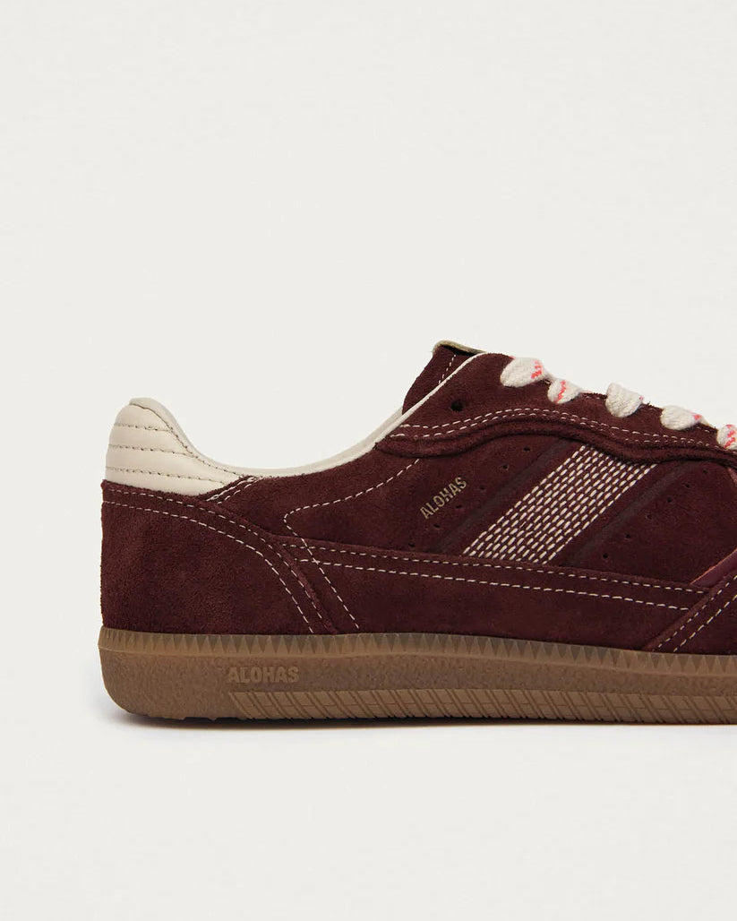 ALOHAS TB.490 RIFE LEATHER SNEAKERS - BURGUNDY
