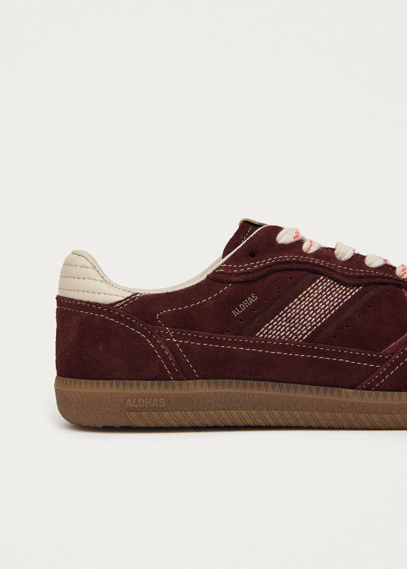 ALOHAS TB.490 RIFE LEATHER SNEAKERS - BURGUNDY