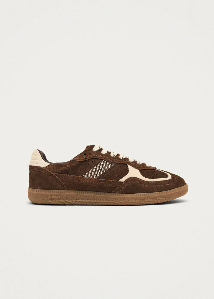 ALOHAS TB.490 RIFE LEATHER SNEAKERS - COCOA + OFF WHITE