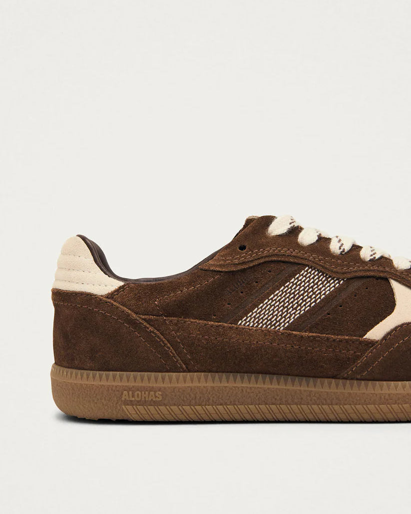 ALOHAS TB.490 RIFE LEATHER SNEAKERS - COCOA + OFF WHITE