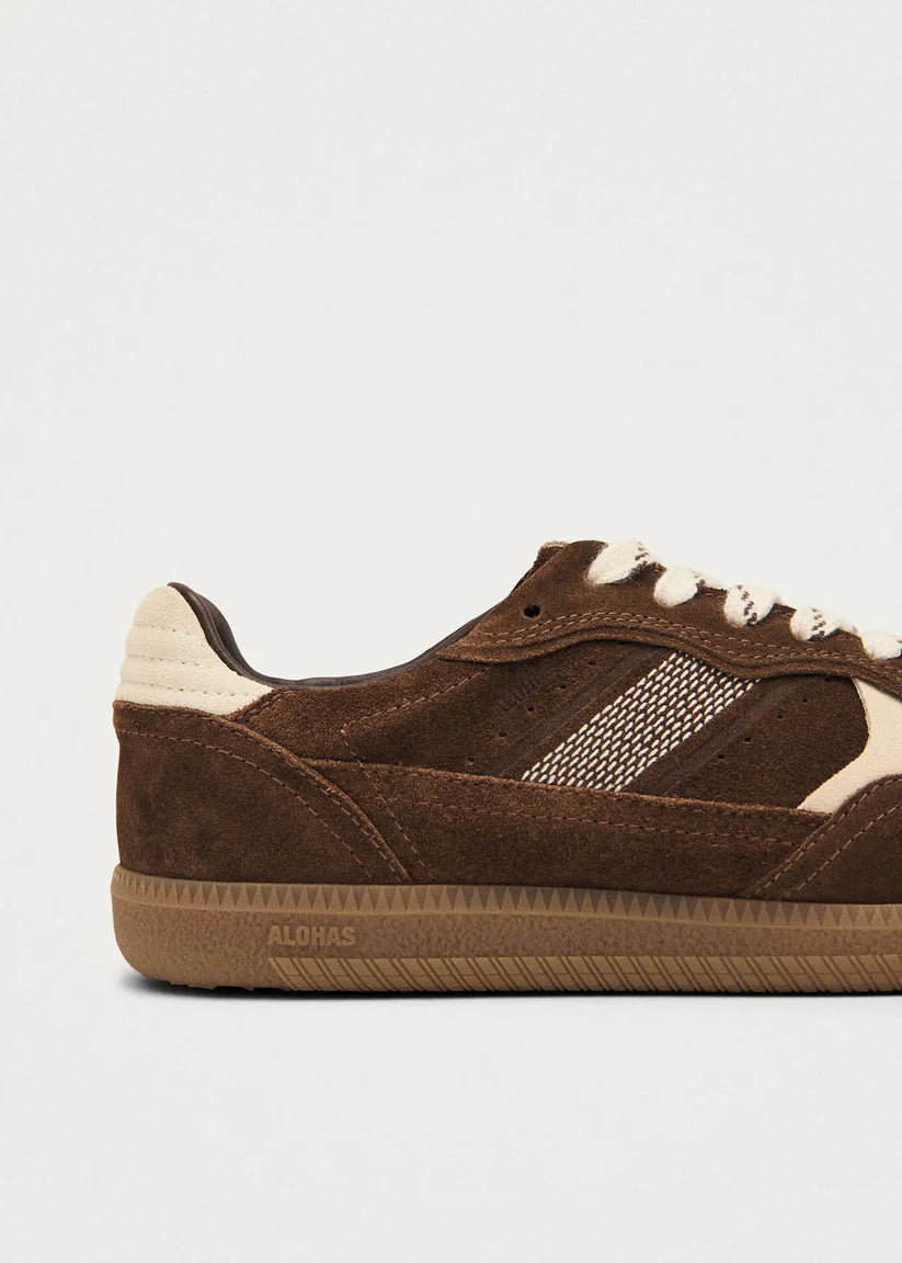 ALOHAS TB.490 RIFE LEATHER SNEAKERS - COCOA + OFF WHITE
