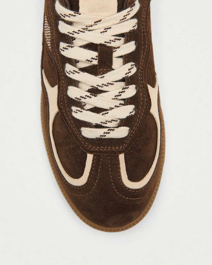 ALOHAS TB.490 RIFE LEATHER SNEAKERS - COCOA + OFF WHITE