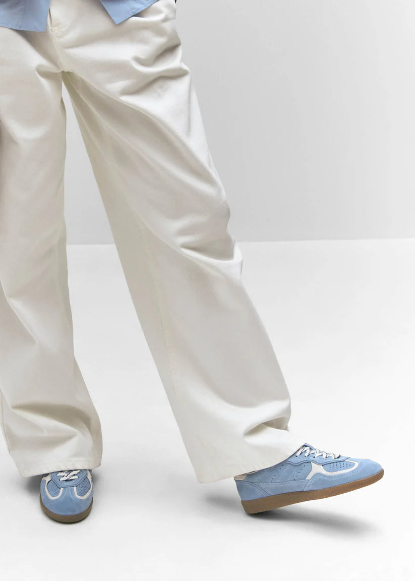 ALOHAS TB.490 RIFE LEATHER SNEAKERS - CORNFLOWER