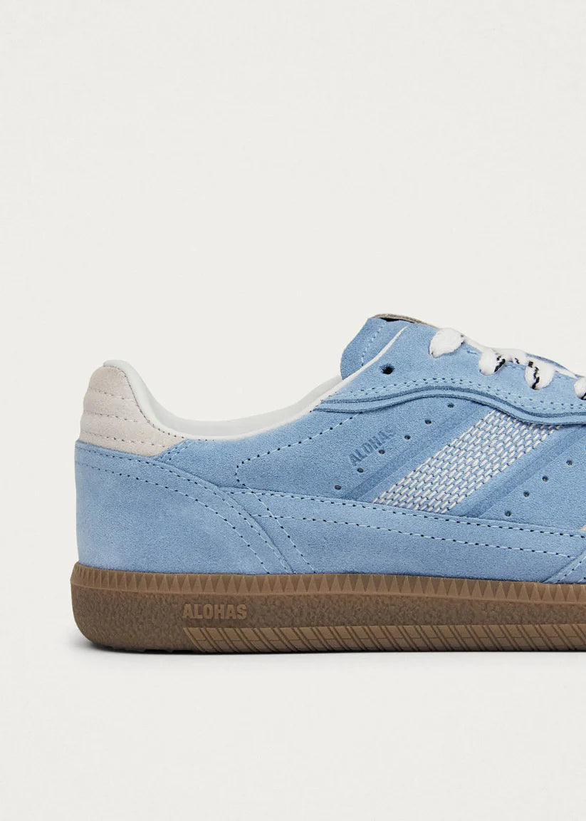 ALOHAS TB.490 RIFE LEATHER SNEAKERS - CORNFLOWER