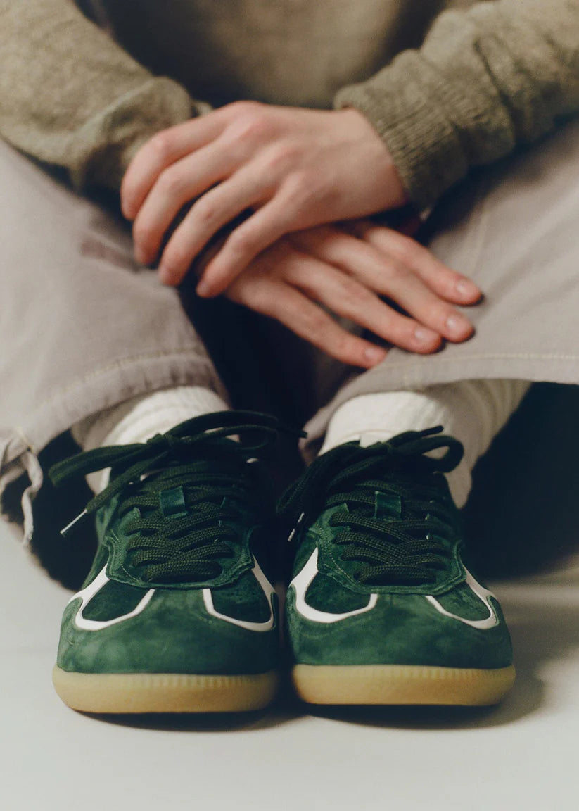 ALOHAS TB.490 RIFE LEATHER SNEAKERS - FOREST GREEN