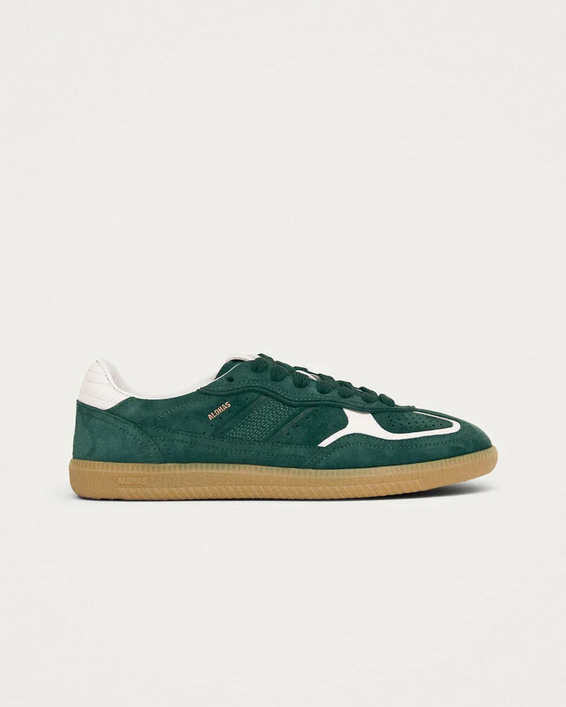 ALOHAS TB.490 RIFE LEATHER SNEAKERS - FOREST GREEN