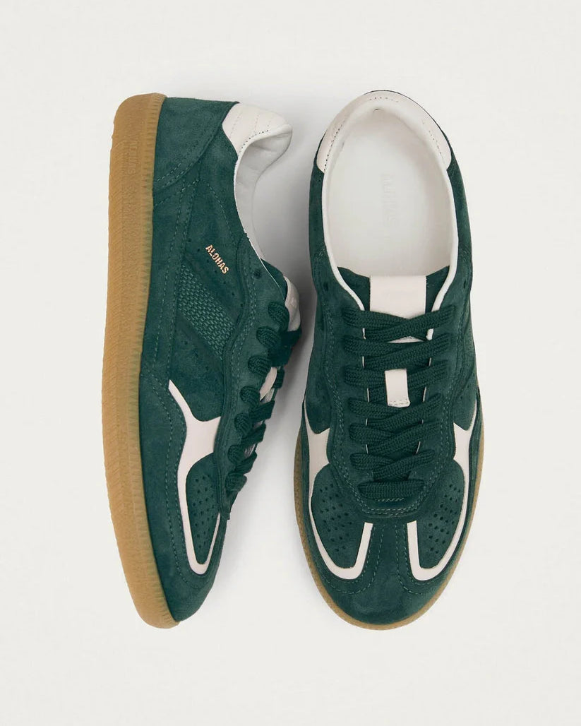 ALOHAS TB.490 RIFE LEATHER SNEAKERS - FOREST GREEN