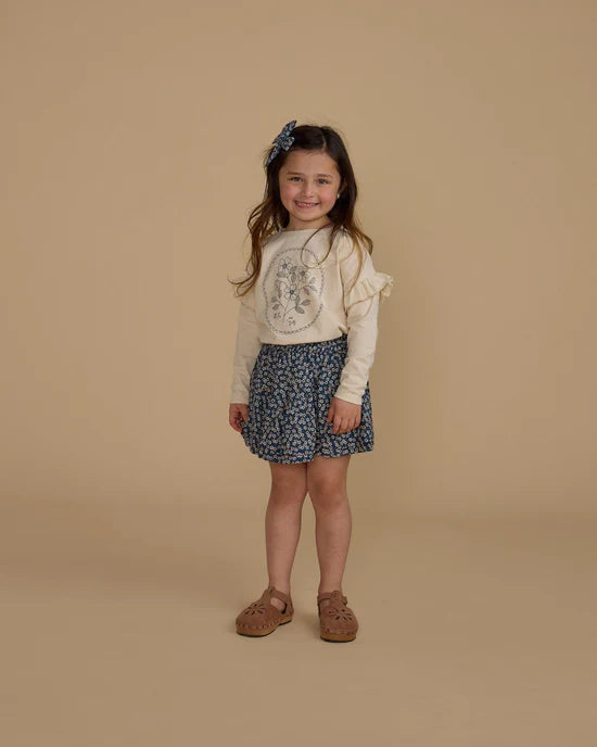 RYLEE + CRU TIERED SKIRT - BLUE FLORAL