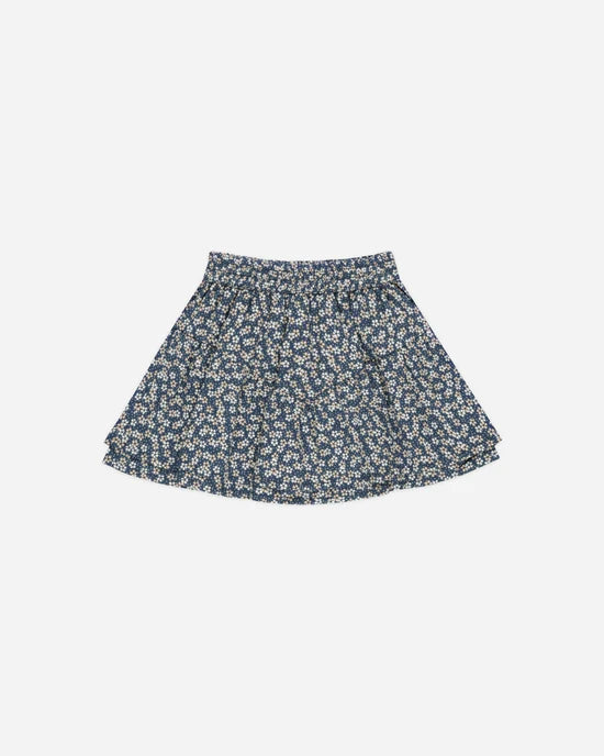 RYLEE + CRU TIERED SKIRT - BLUE FLORAL