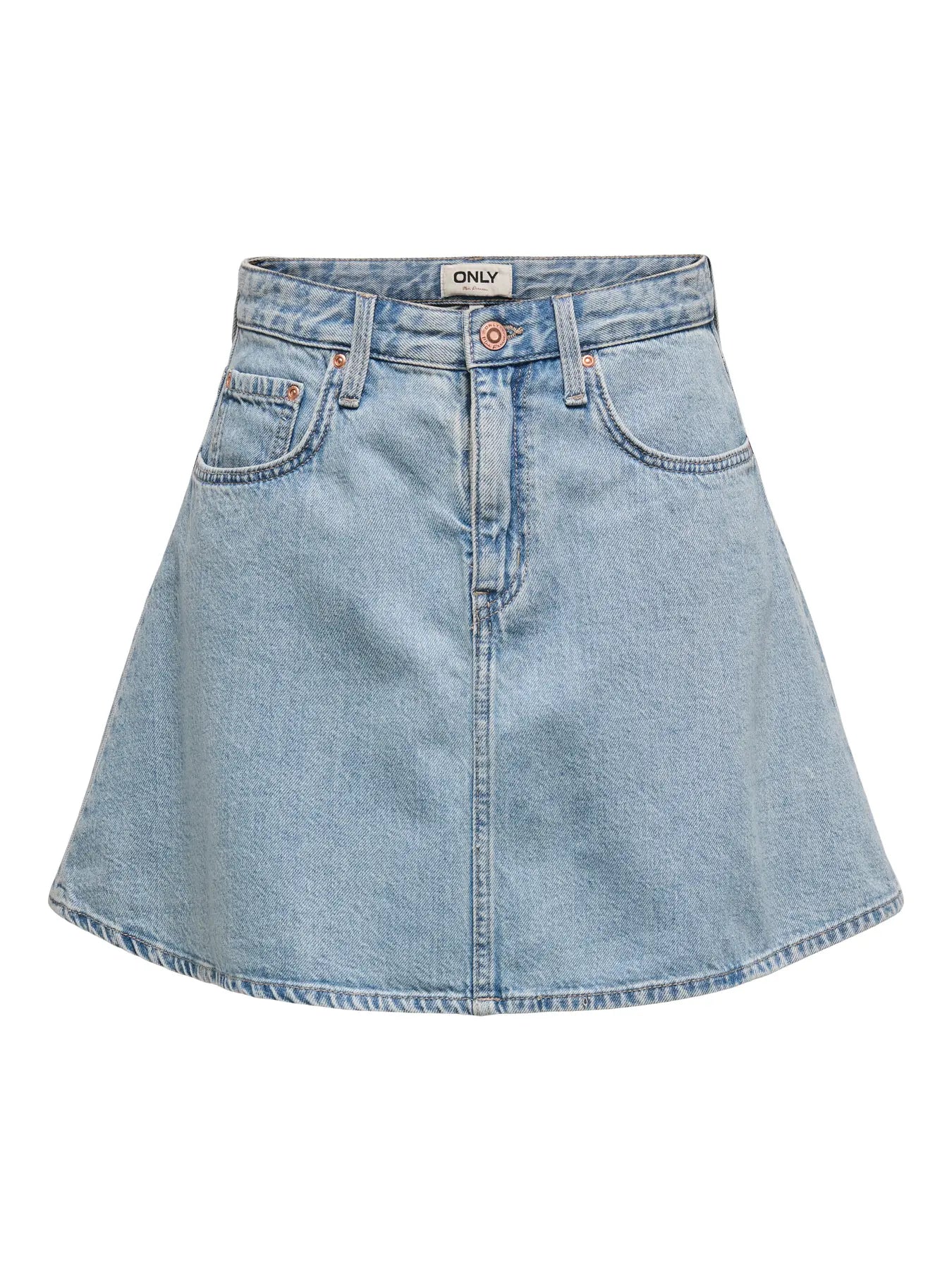 ONLY EDEN A LINE DENIM SKIRT - LIGHT BLUE WASH
