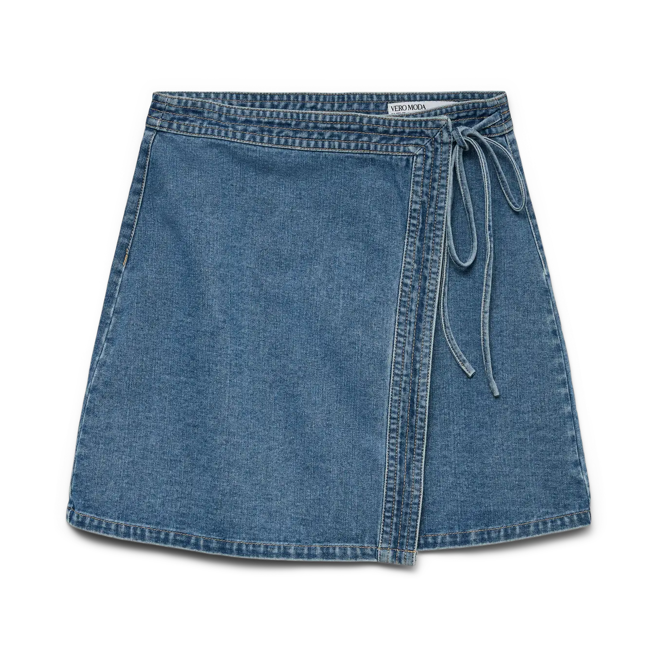 VM LIZA DENIM WRAP SKIRT - MEDIUM BLUE