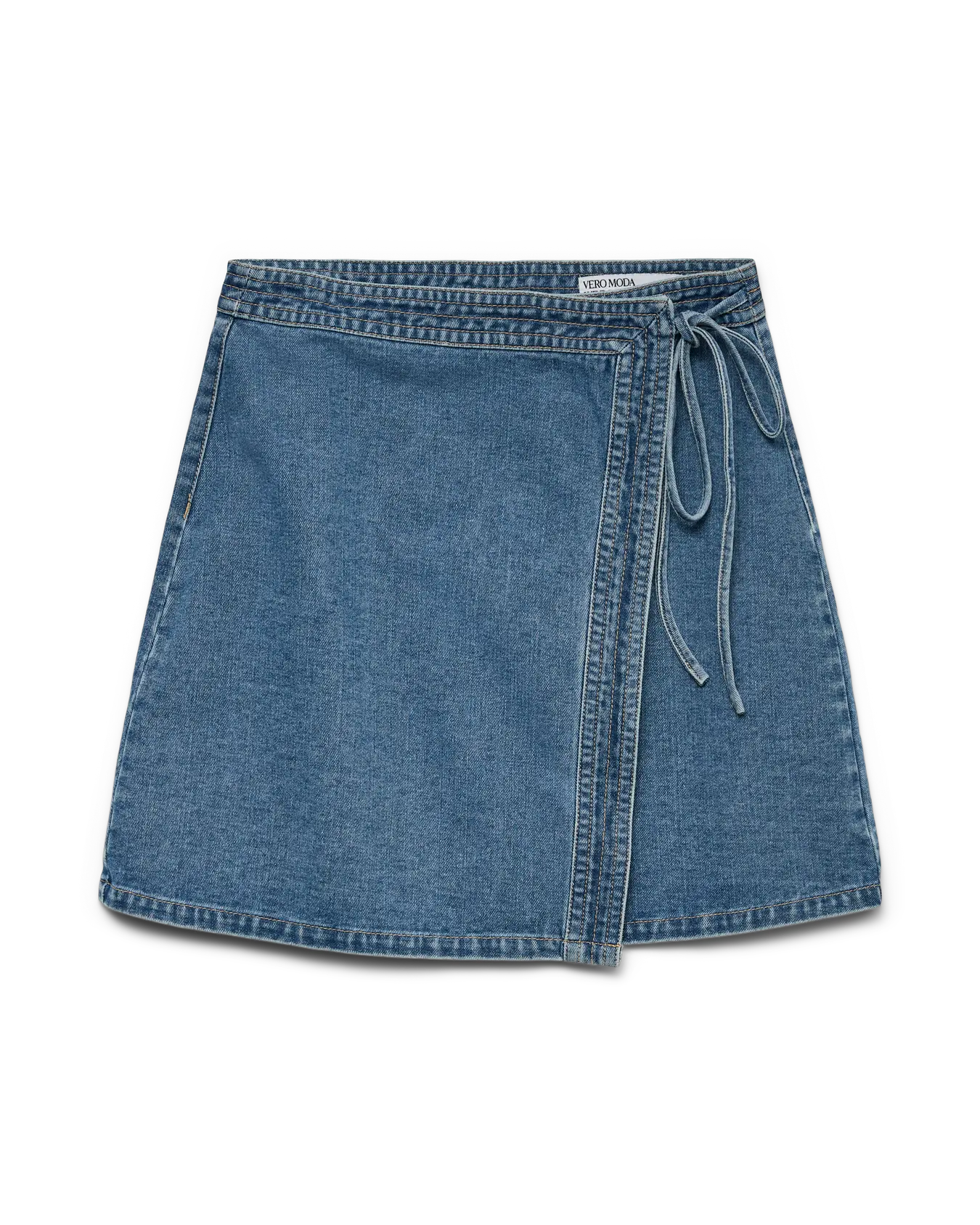 VM LIZA DENIM WRAP SKIRT - MEDIUM BLUE