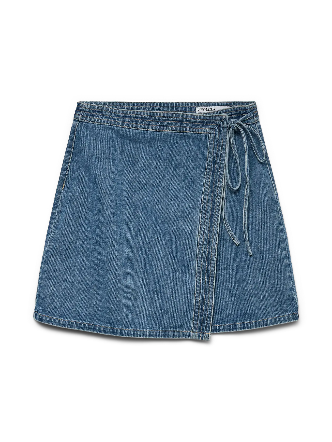 VM LIZA DENIM WRAP SKIRT - MEDIUM BLUE