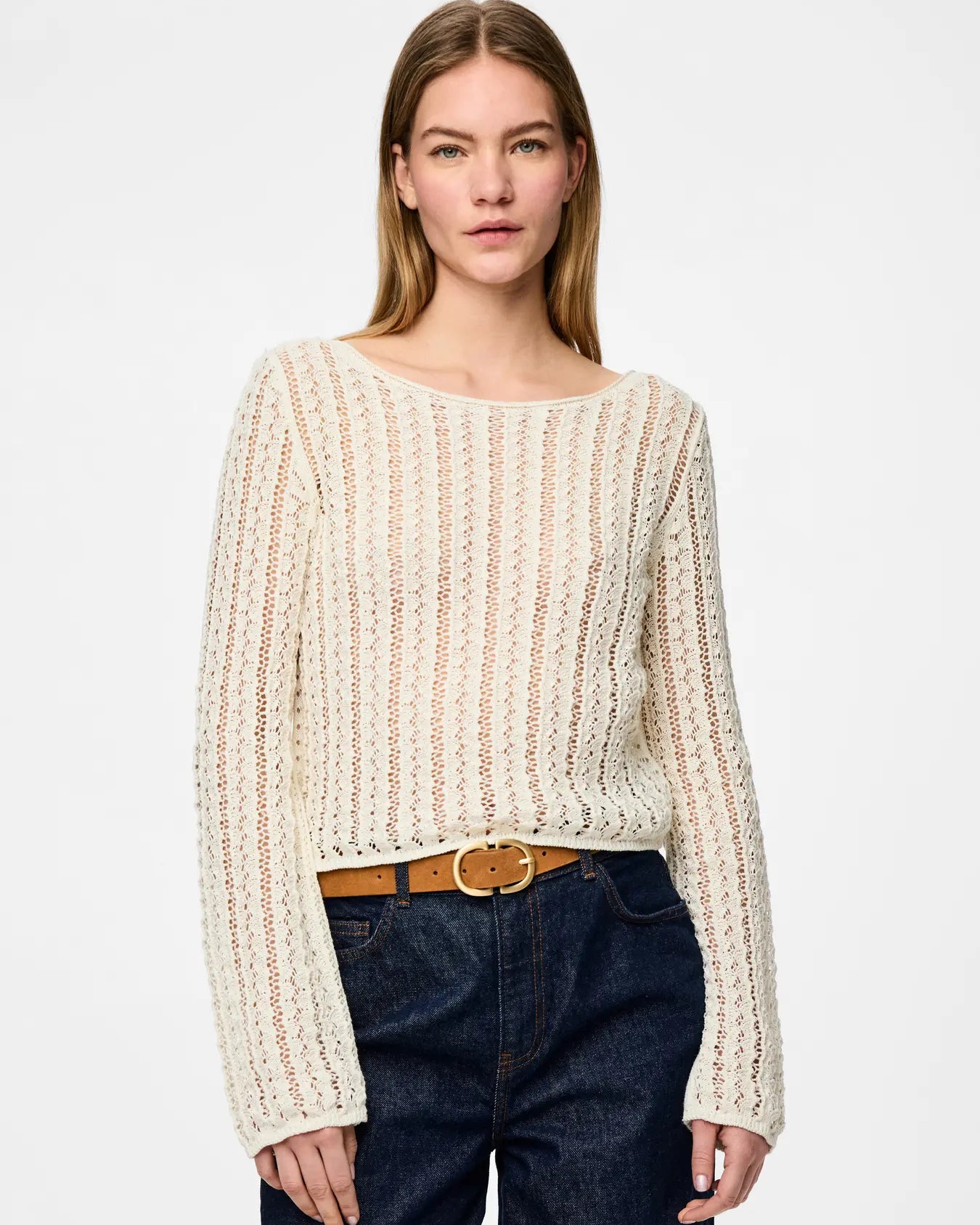 SIRI BOATNECK LS SHIRT - CLOUD DANCER