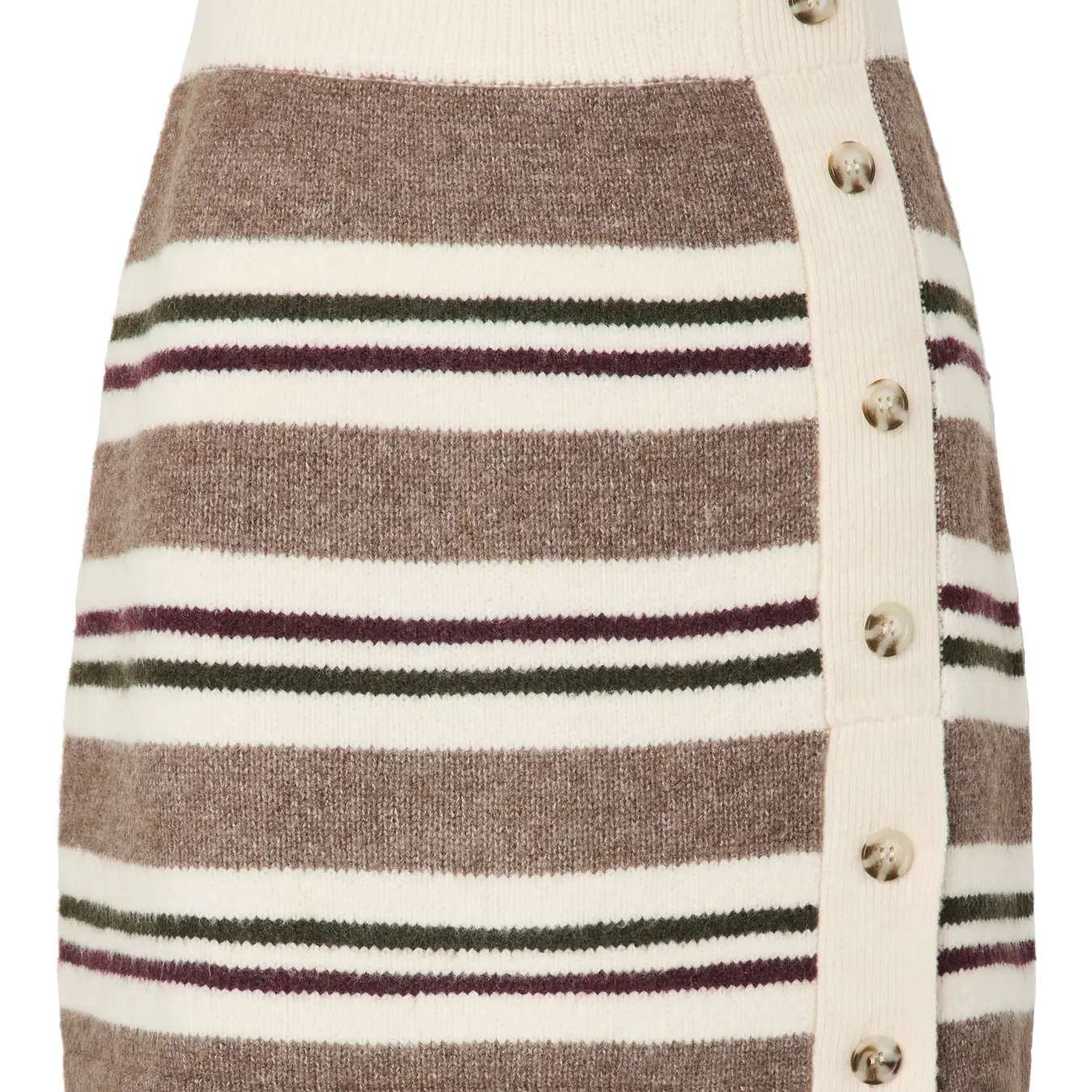 PIECES AICO BUTTON KNIT SKIRT - WHITECAP STRIPES