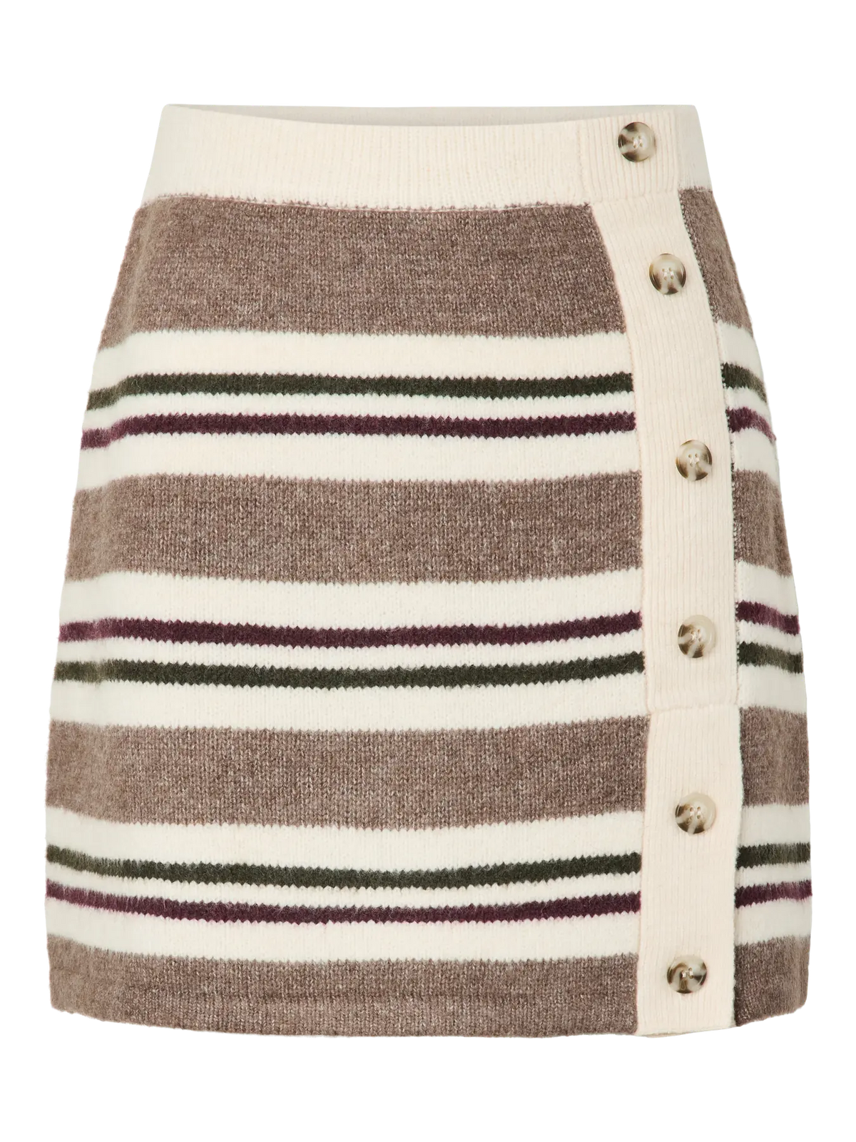 PIECES AICO BUTTON KNIT SKIRT - WHITECAP STRIPES