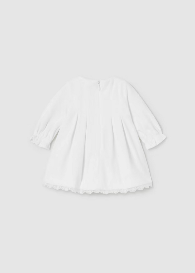 MAYORAL VELVET DRESS - OFF WHITE