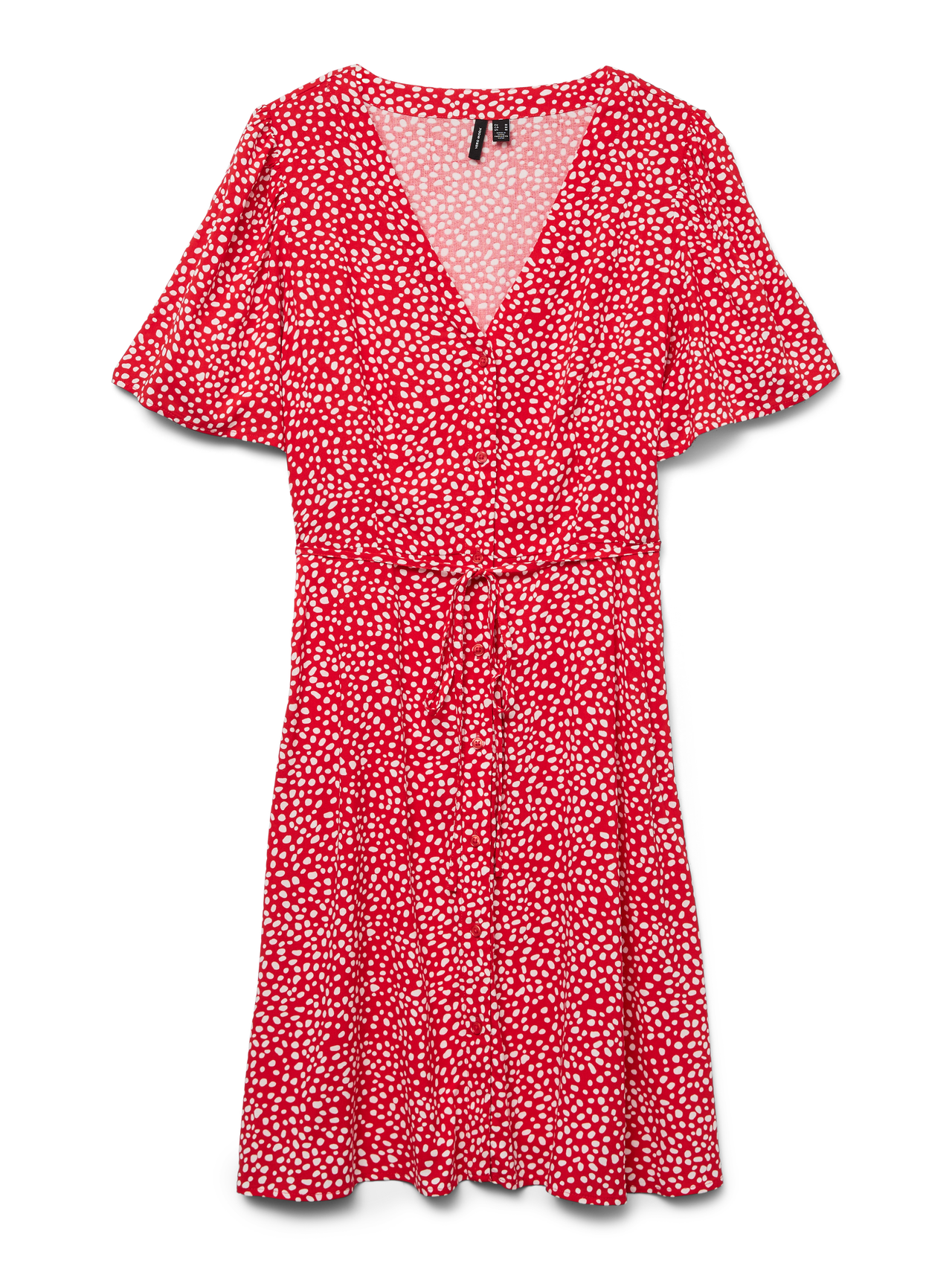 VM ALBA PRINTED DRESS - FIERY RED DOT