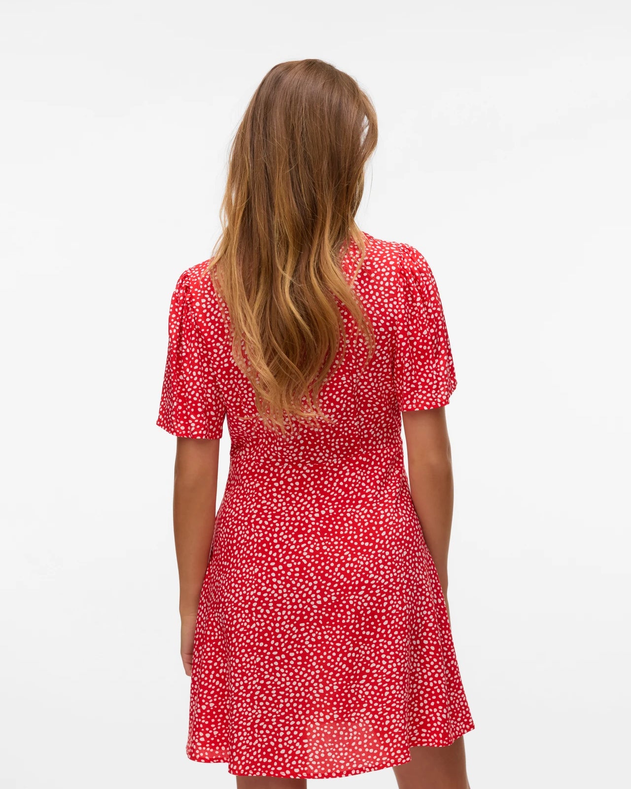 VM ALBA PRINTED DRESS - FIERY RED DOT