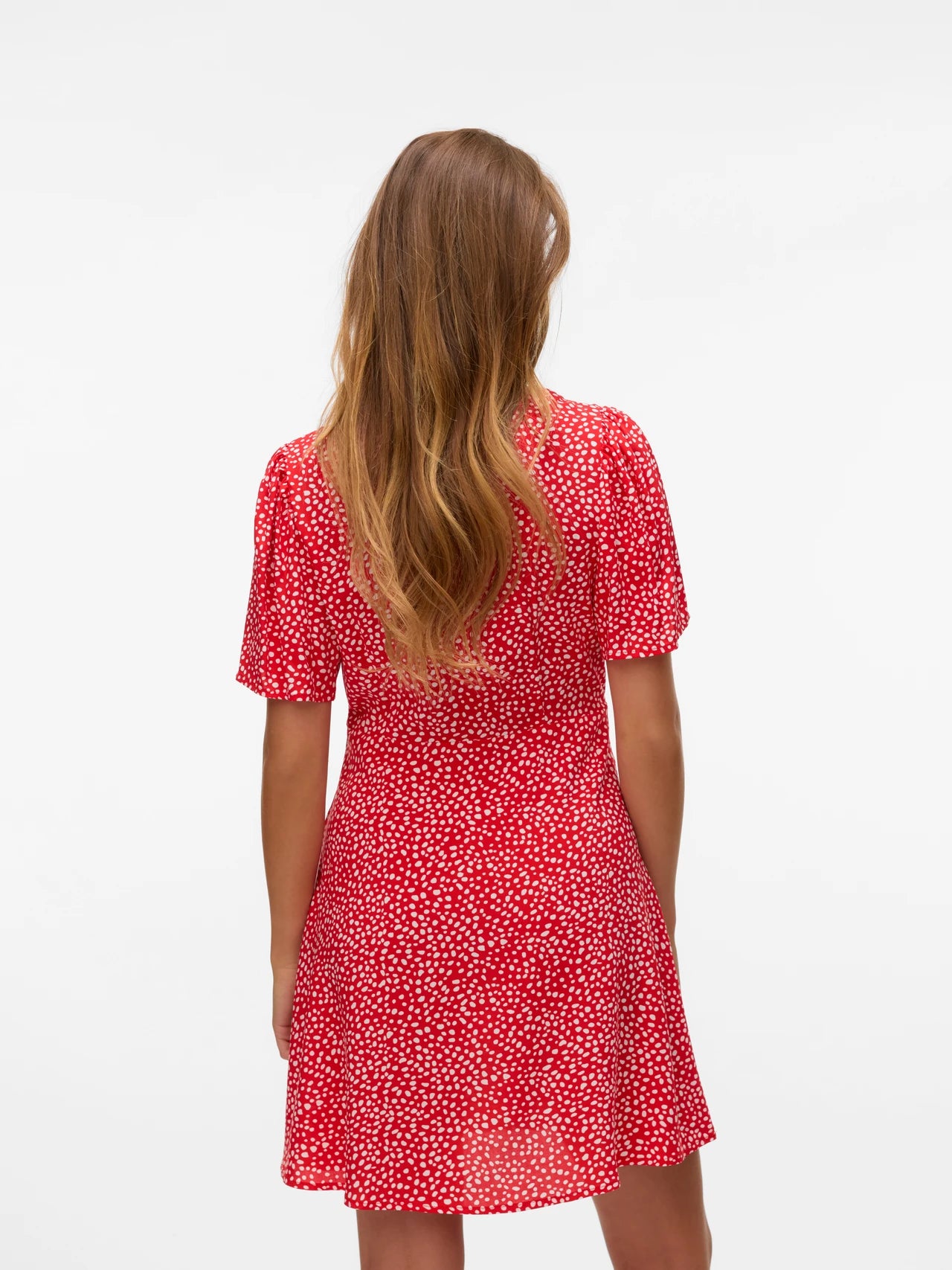 VM ALBA PRINTED DRESS - FIERY RED DOT