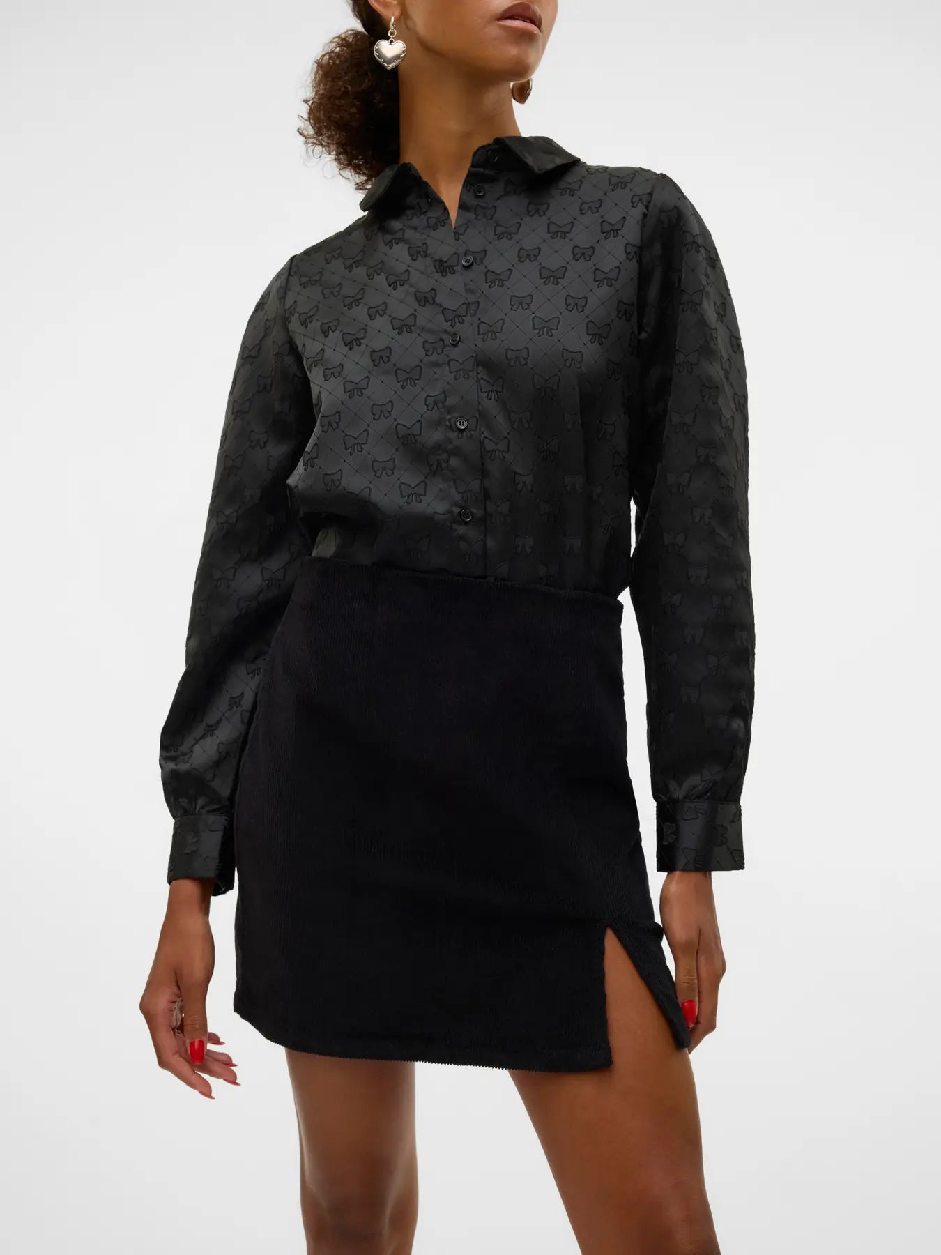 NM LULA NELLY CORD SKIRT - BLACK