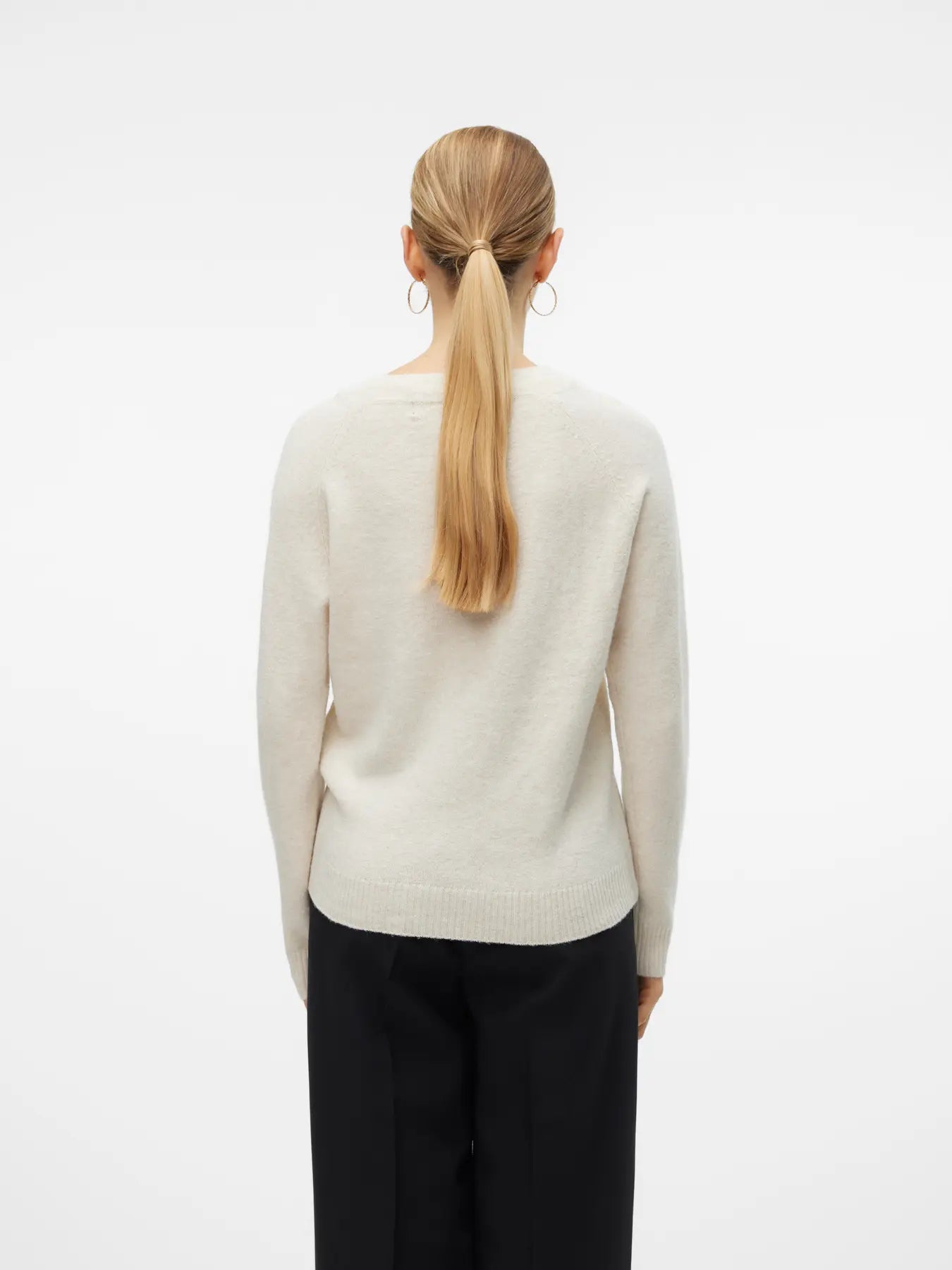 VM DOFFY SOFT O NECK SWEATER - BIRCH
