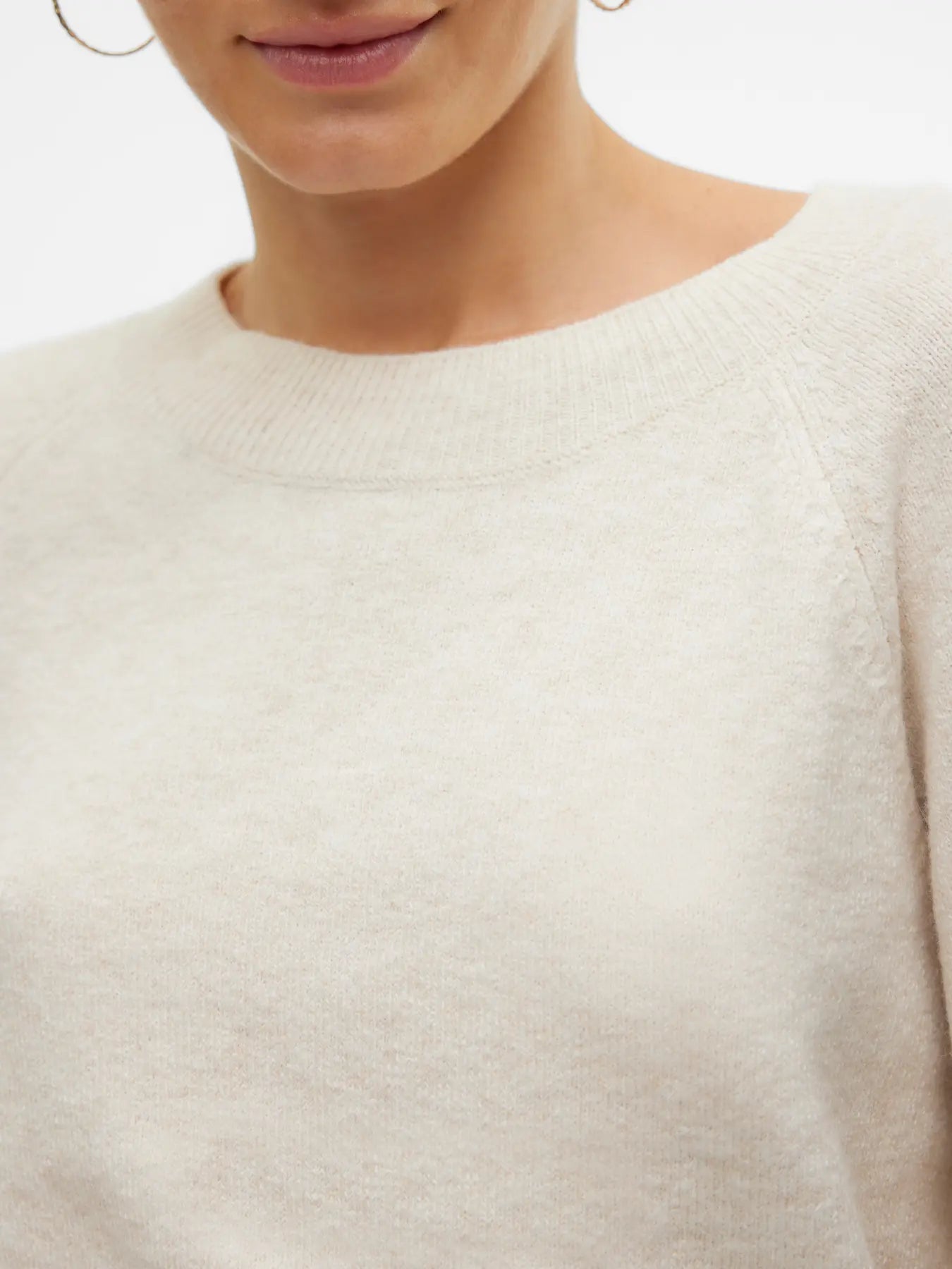 VM DOFFY SOFT O NECK SWEATER - BIRCH