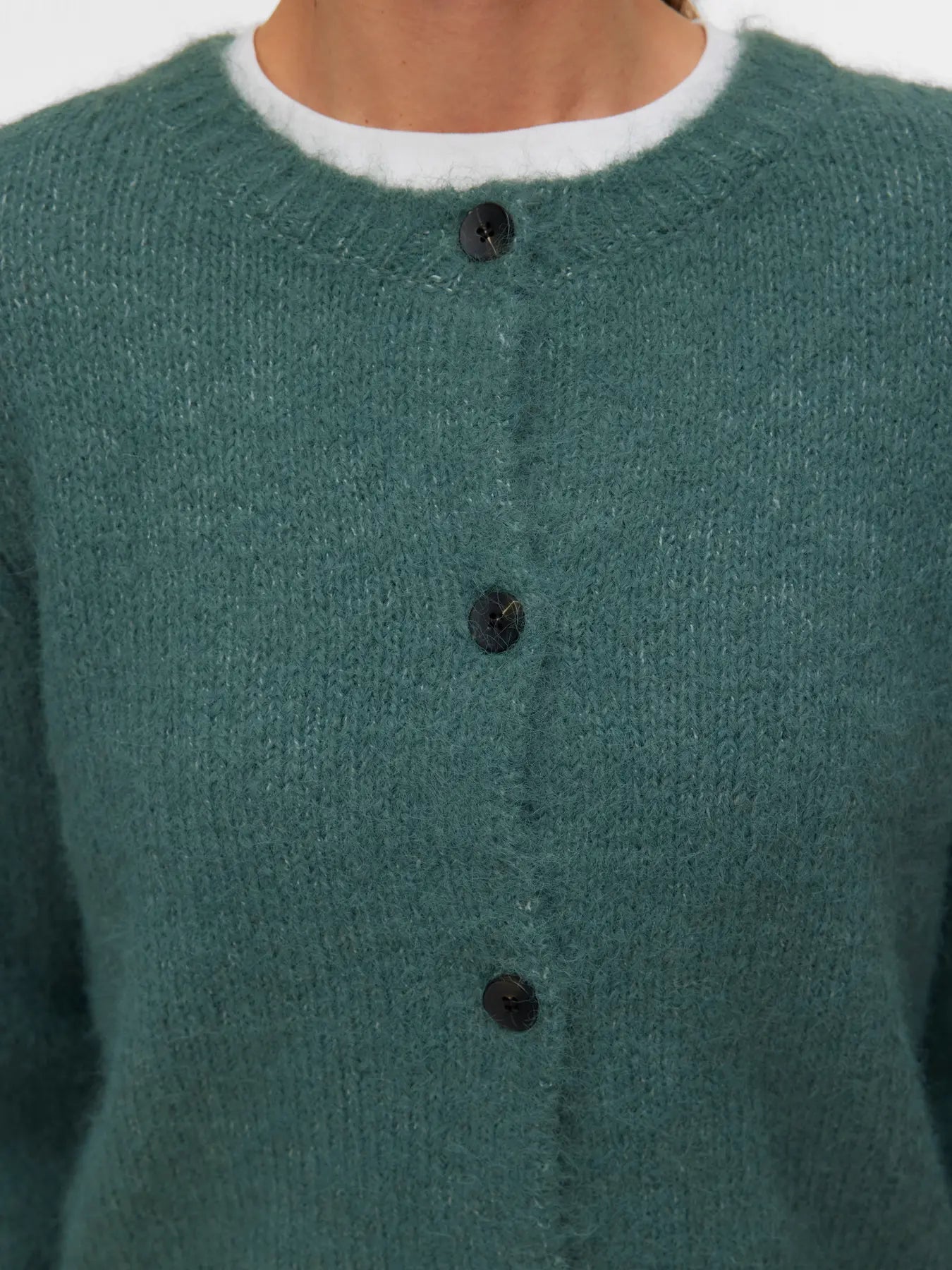 VM NOVAH O NECK CARDIGAN - BALSAAM GREEN