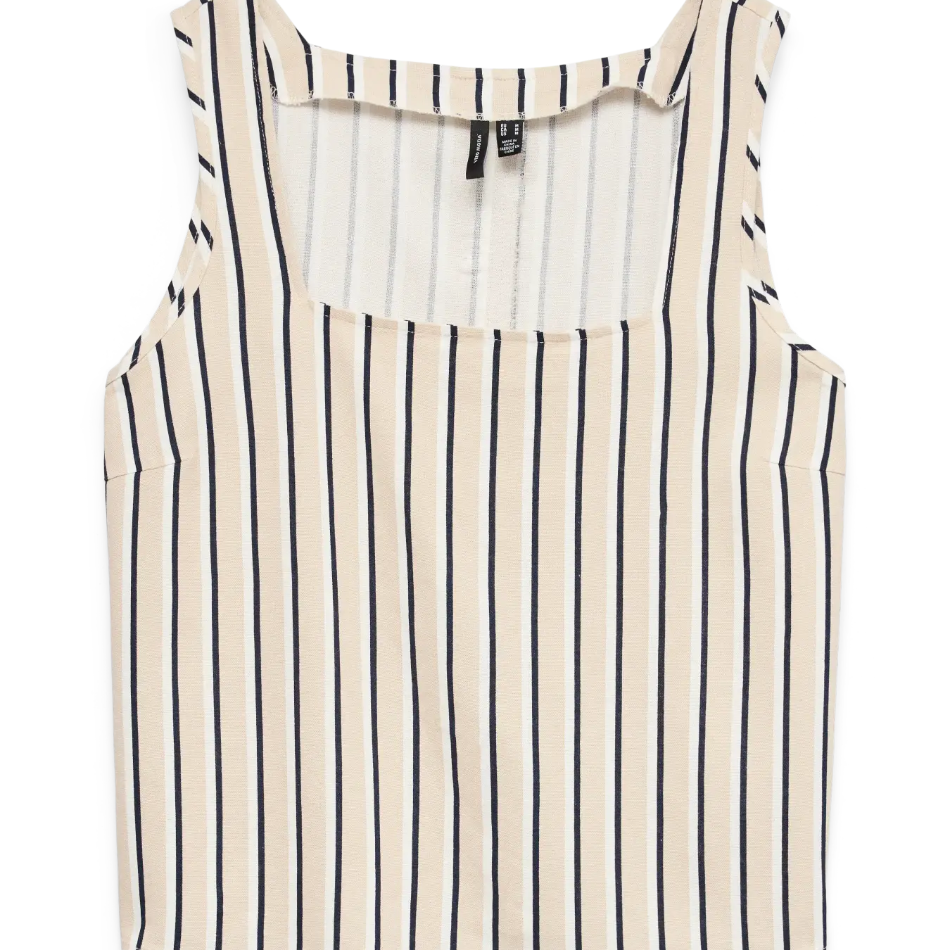 VM MYMYLO LINEN BLEND BUTTON TANK - SILVER LINING