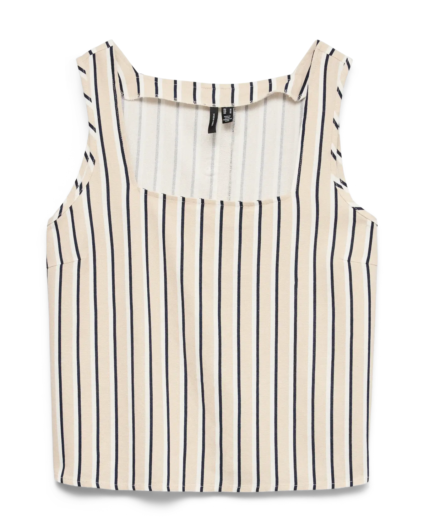 VM MYMYLO LINEN BLEND BUTTON TANK - SILVER LINING