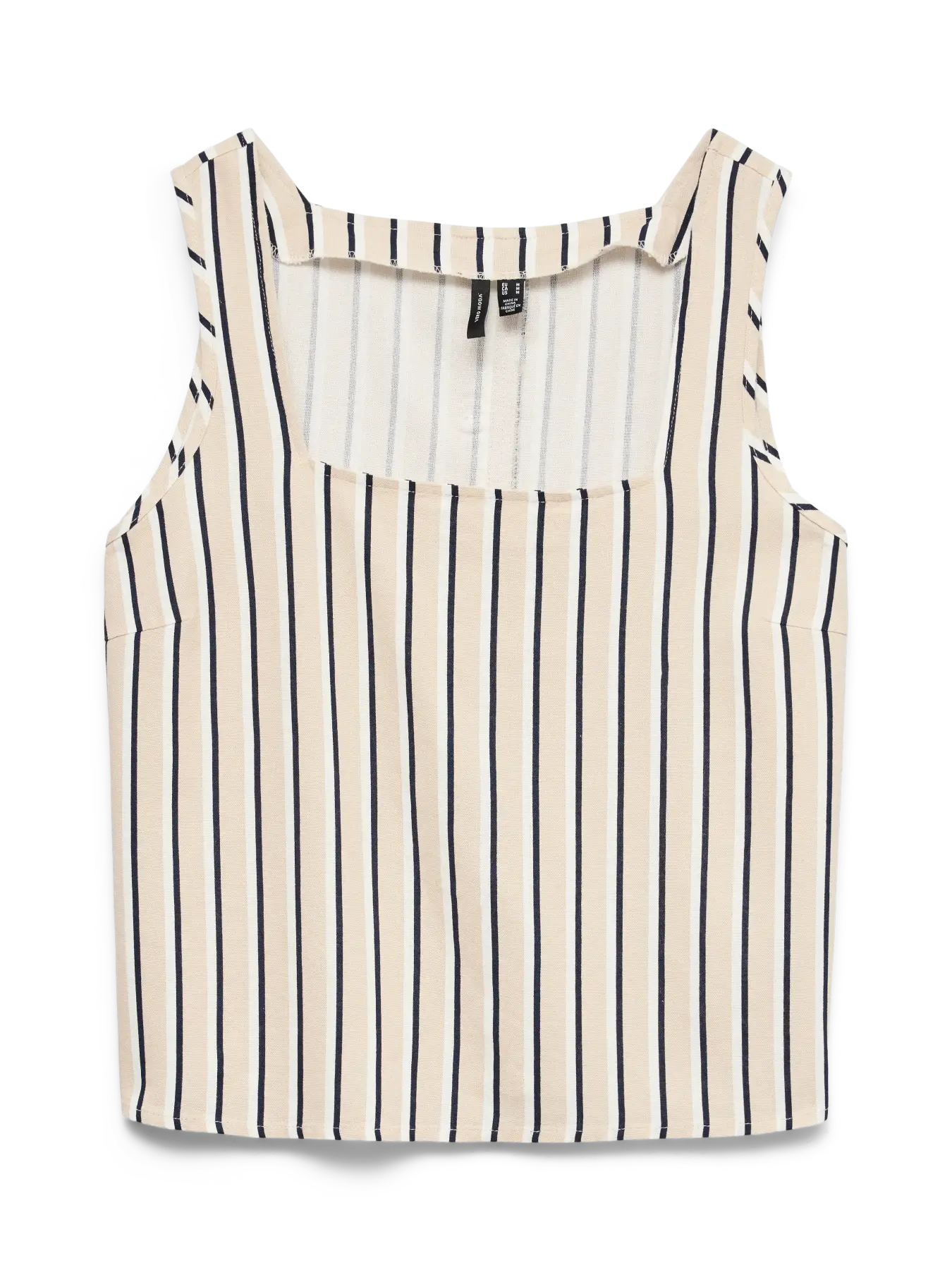 VM MYMYLO LINEN BLEND BUTTON TANK - SILVER LINING