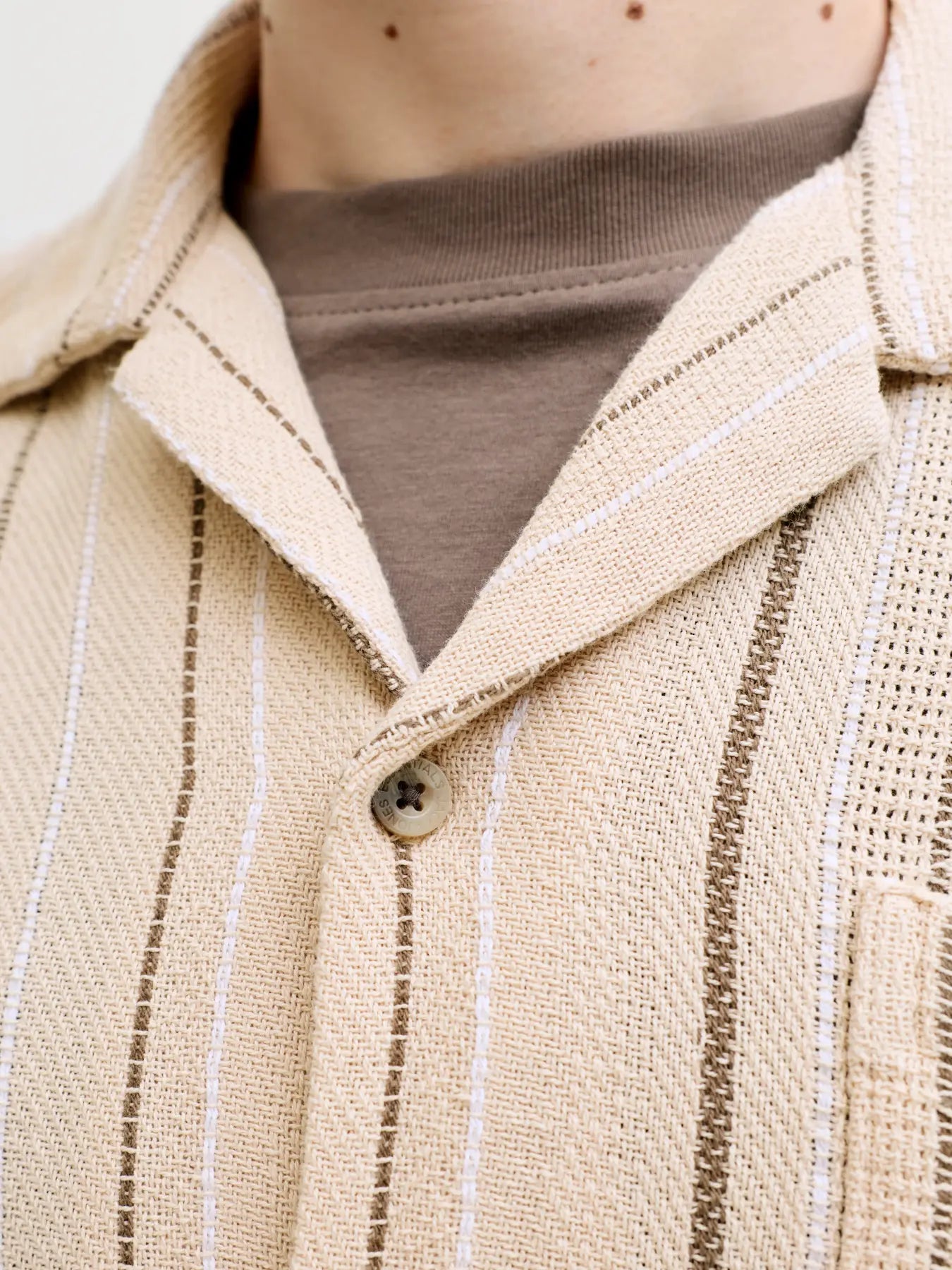 JJ BRADLEY STRIPED RESORT SHIRT - MOONBEAM