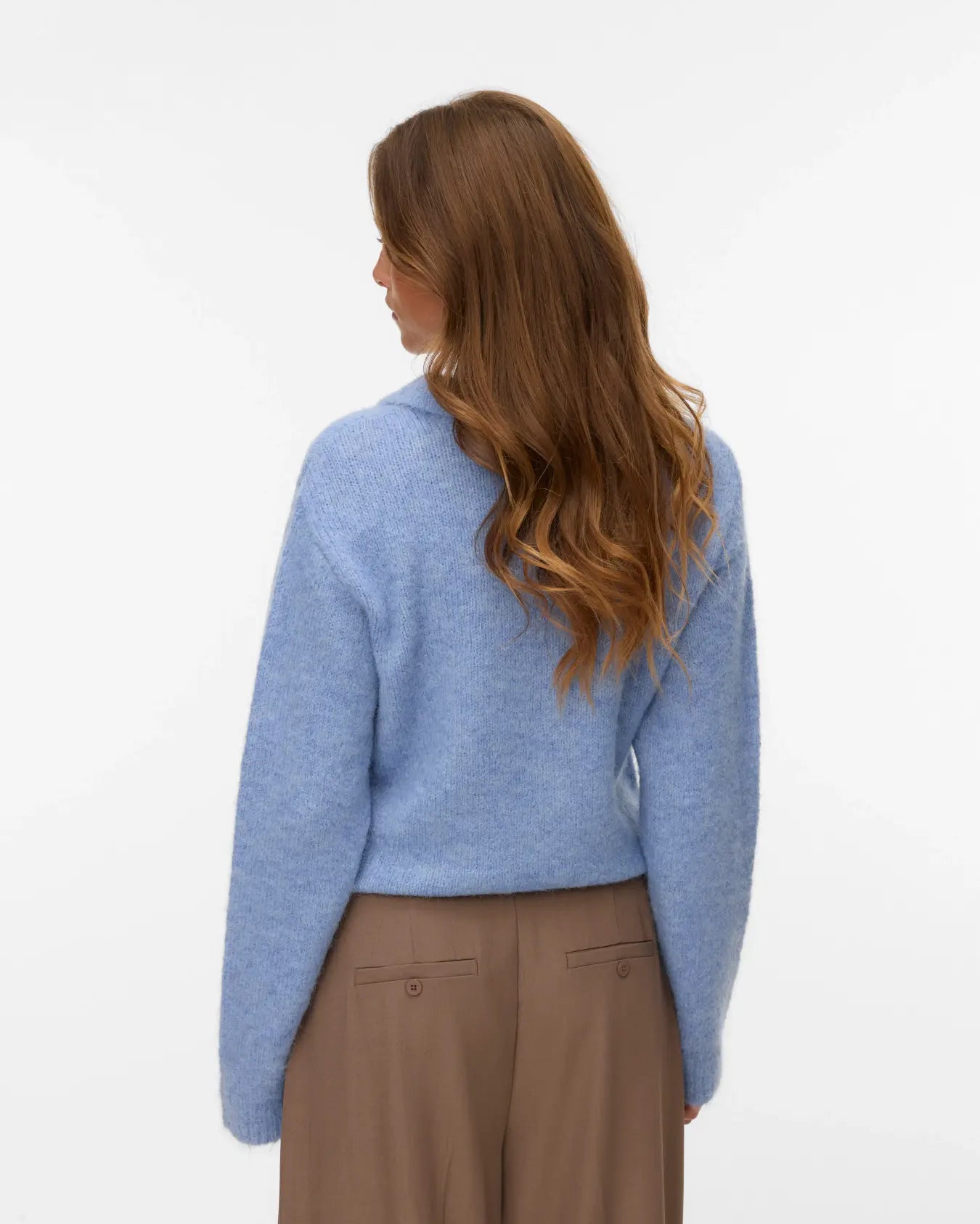 VM CORA LS V NECK PULLOVER - CASHMERE BLUE