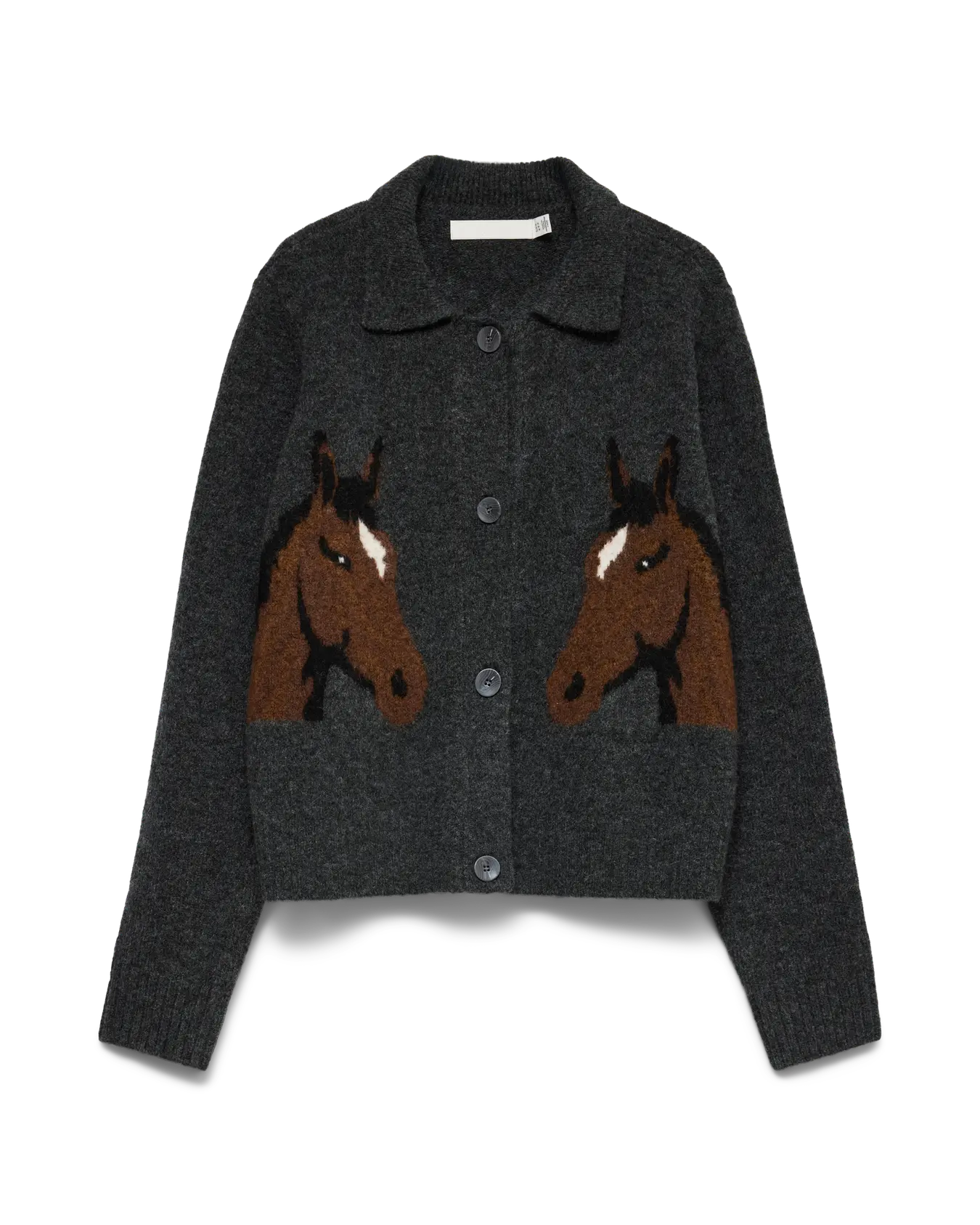 VM CAVALLO POLO CARDIGAN - DARK GREY MELANGE
