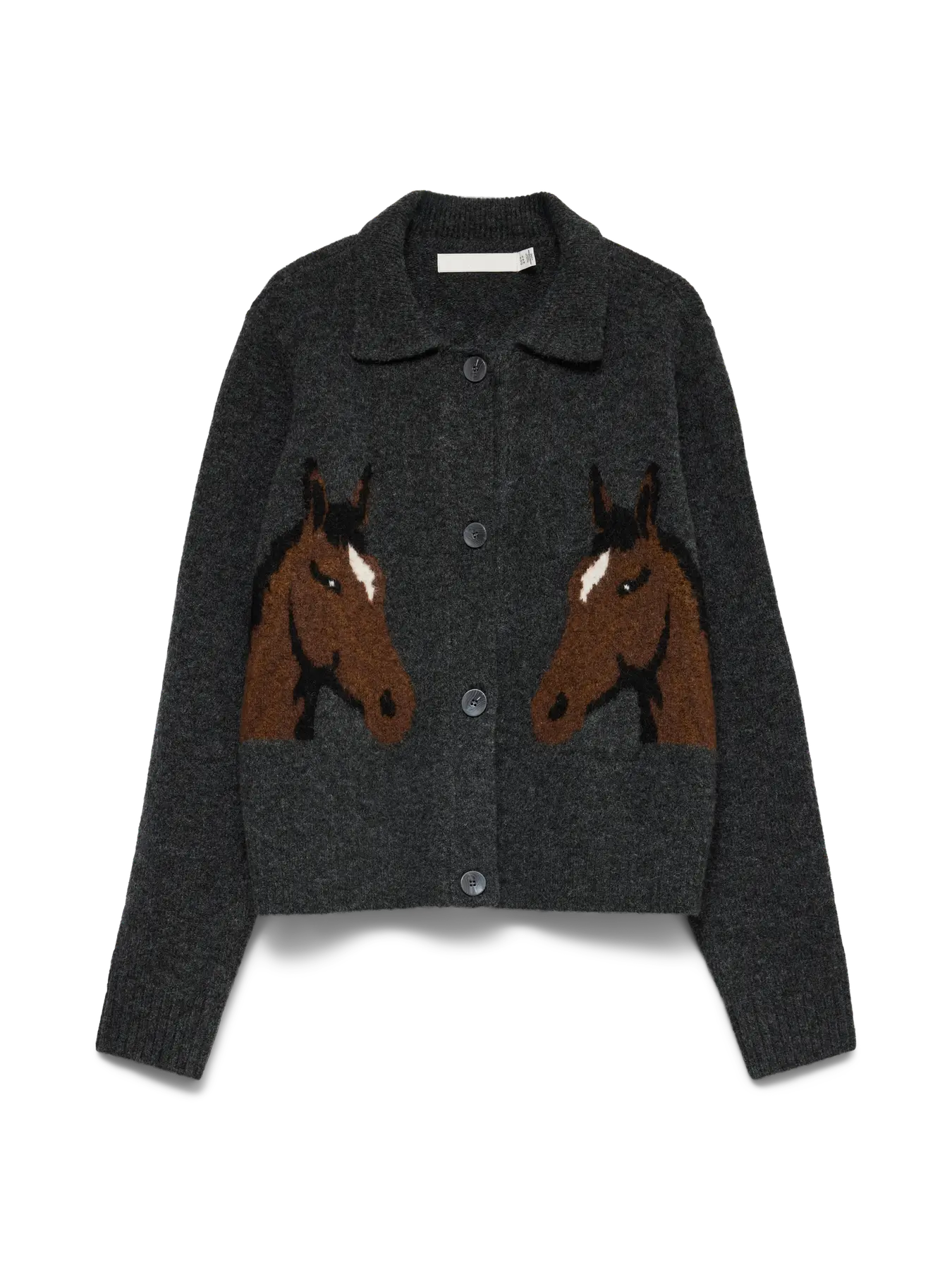 VM CAVALLO POLO CARDIGAN - DARK GREY MELANGE