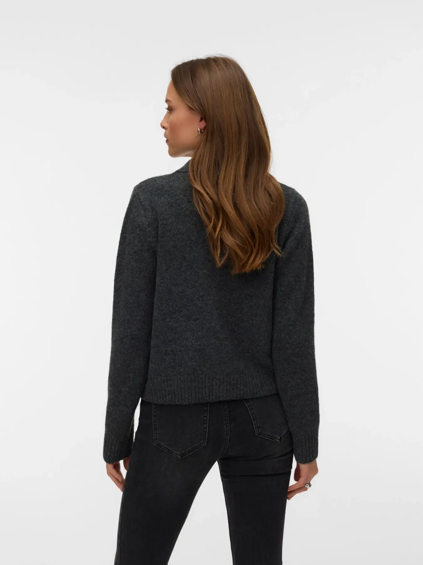 VM CAVALLO POLO CARDIGAN - DARK GREY MELANGE