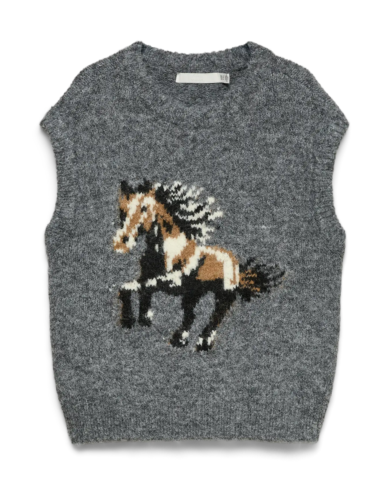 VM ARIANNA O NECK VEST - DARK GREY MELANGE