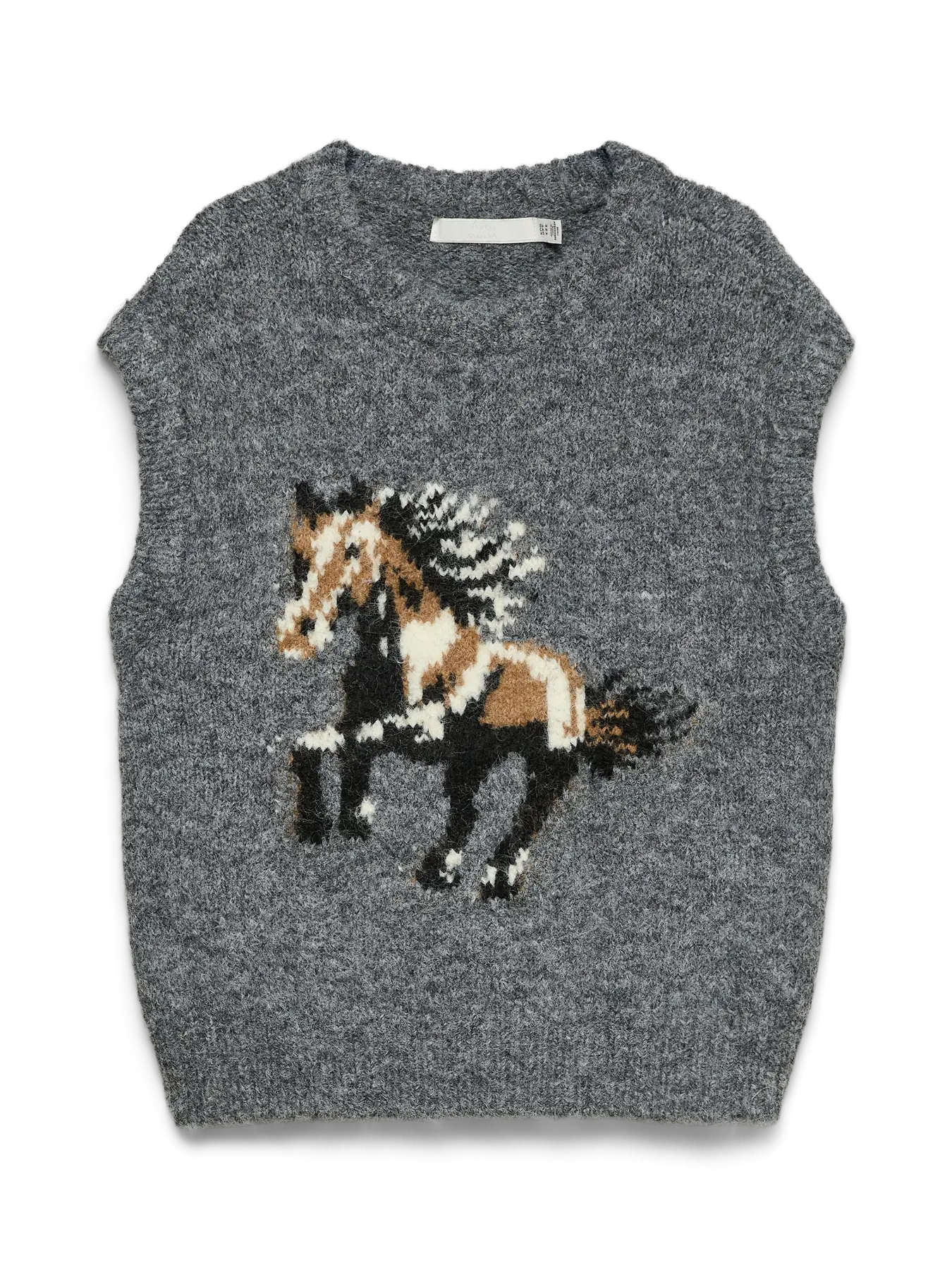 VM ARIANNA O NECK VEST - DARK GREY MELANGE