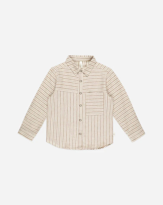 RYLEE + CRU WALKER SHIRT - SADDLE PINSTRIPE