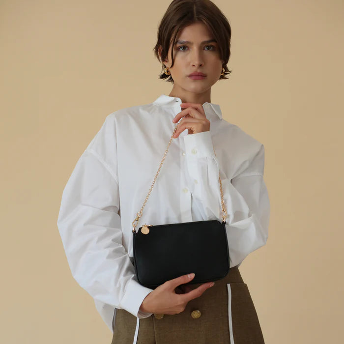 ELA CHARLOTTE BAG - BLACK PEBBLED