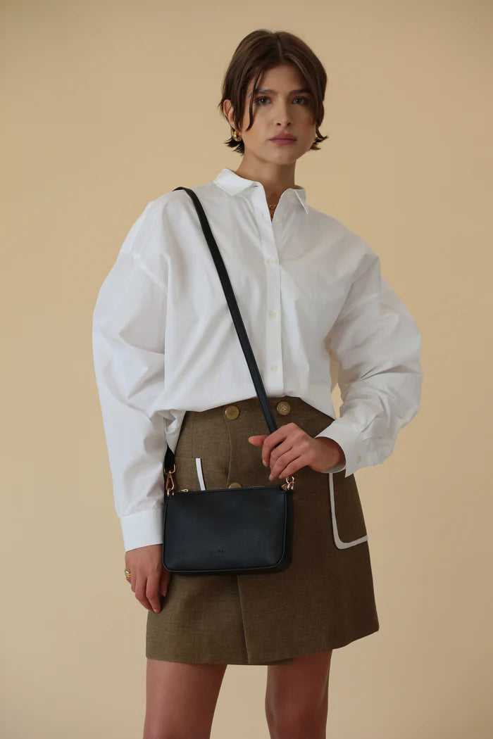 ELA CHARLOTTE BAG - BLACK PEBBLED