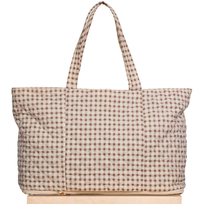 ELA EXPANDABLBE TOTE BAG - GINGHAM PRINT