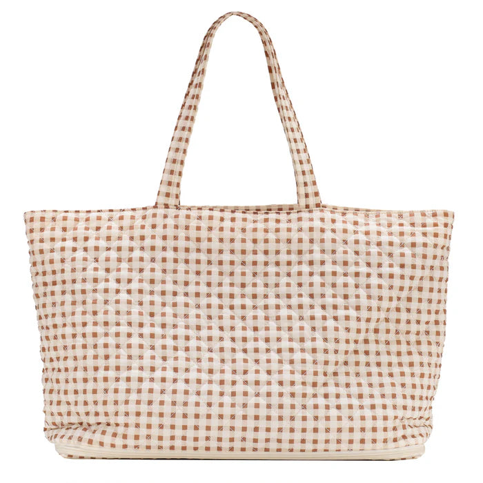 ELA EXPANDABLBE TOTE BAG - GINGHAM PRINT