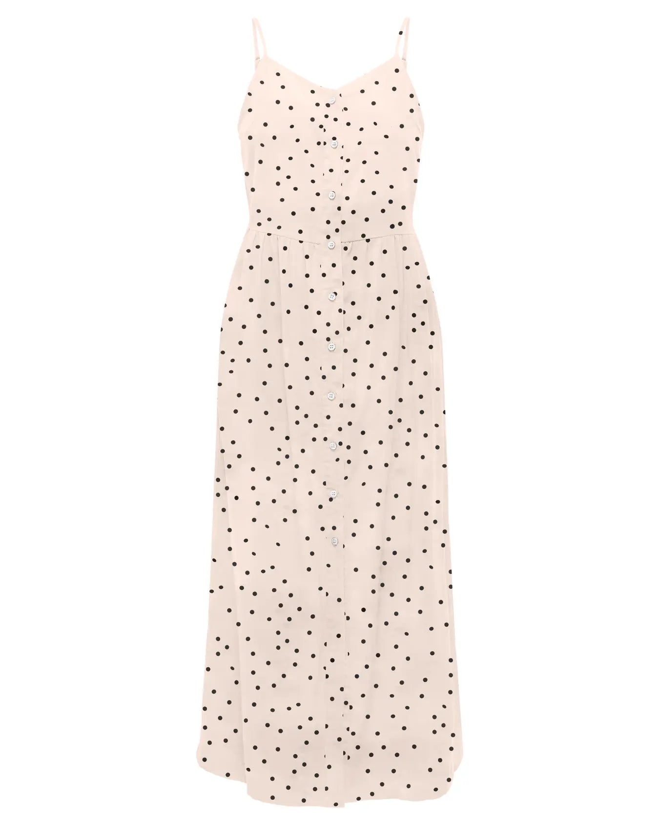 ONLY ARIS PRINTED LONG STRAP DRESS - PUMICE STONE DOT
