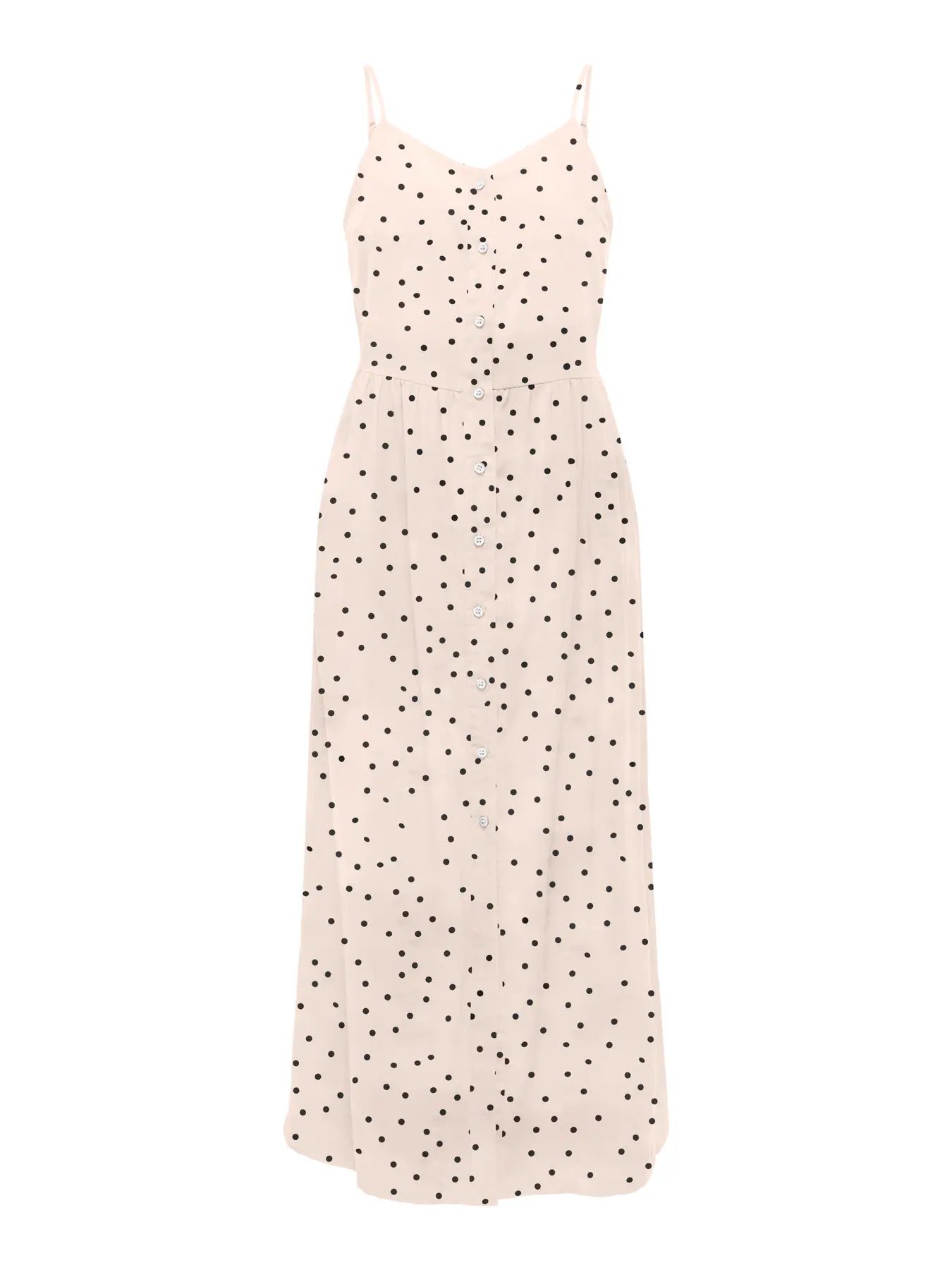 ONLY ARIS PRINTED LONG STRAP DRESS - PUMICE STONE DOT