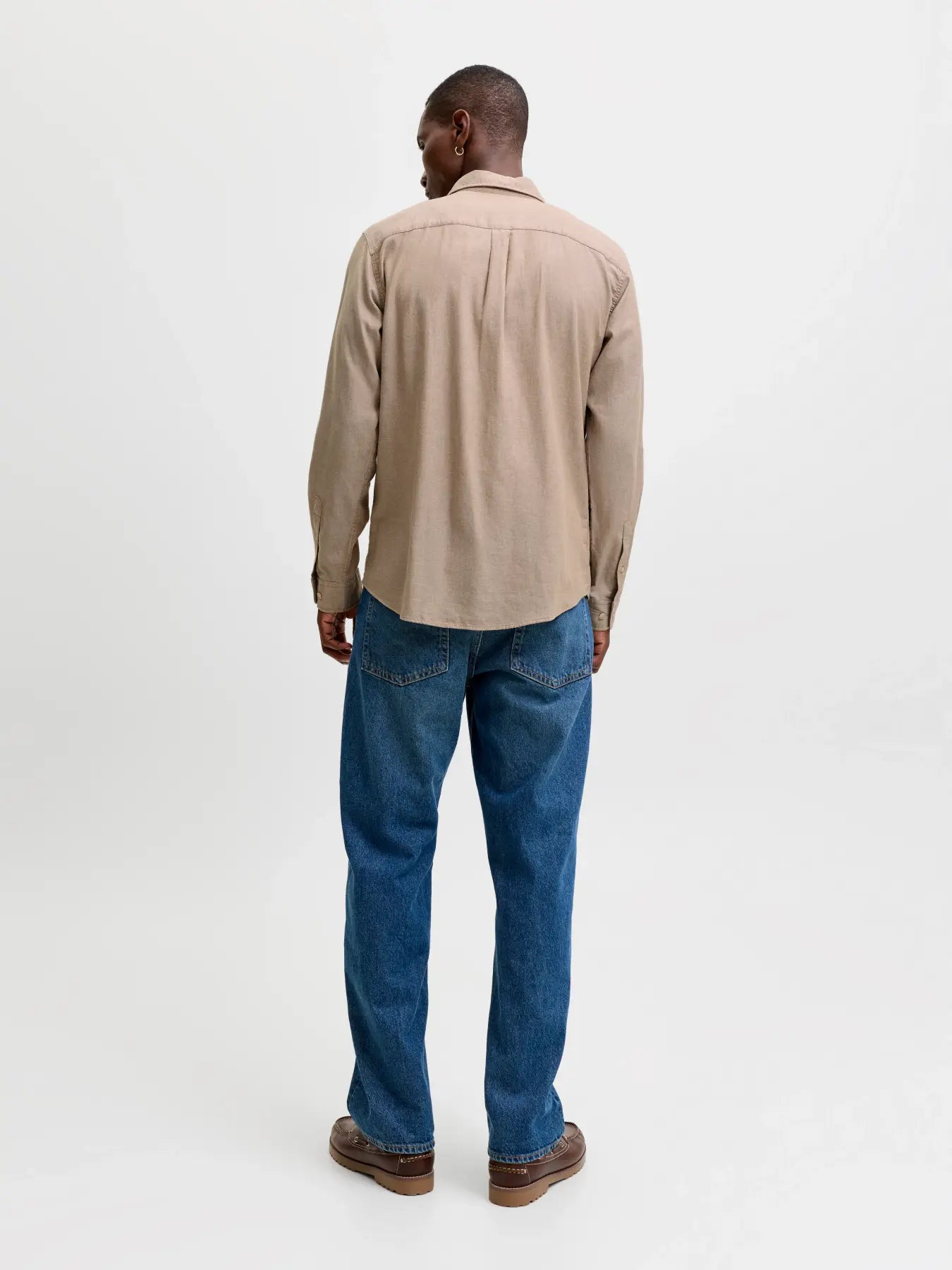 JJ FIELD MELANGE BUTTON DOWN SHIRT - OATMEAL